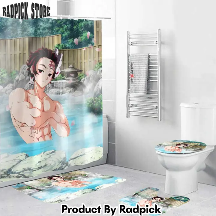 Demon slayer boys hot spring tanjiro kamado combo bathroom set   rp0159526